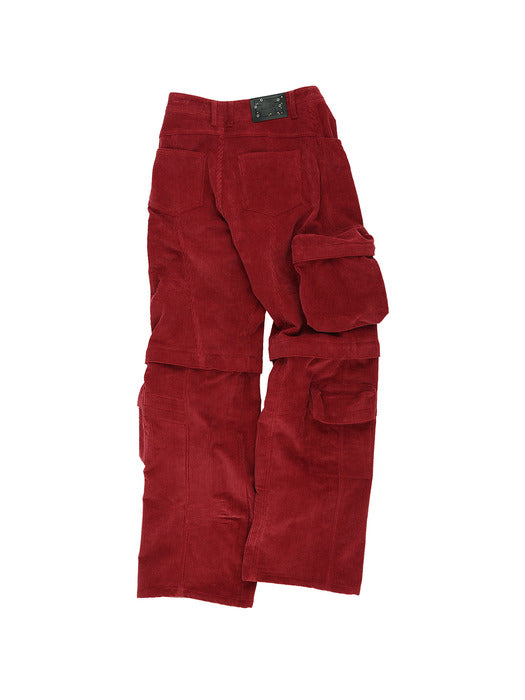 [andersson bell] MILANO CORDUROY CARGO PANTS apa751m(RED)