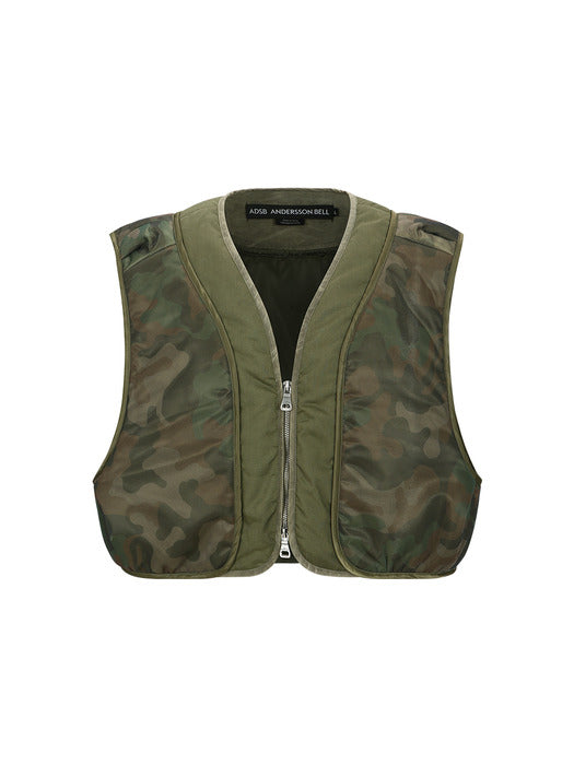 [andersson bell] MESH PADDED VEST awa649m(KHAKI)