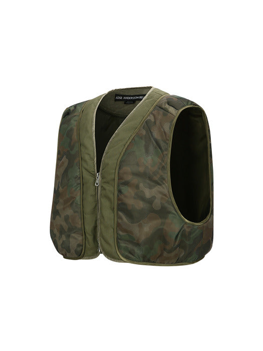 [andersson bell] MESH PADDED VEST awa649m(KHAKI)