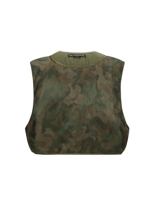 [andersson bell] MESH PADDED VEST awa649m(KHAKI)