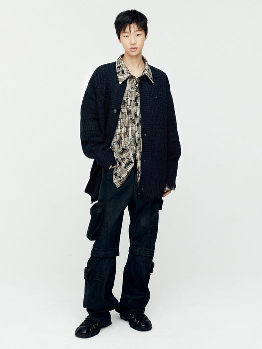 [andersson bell] ROGHEN WOOL LONG CARDIGAN atb1156m(BLACK)