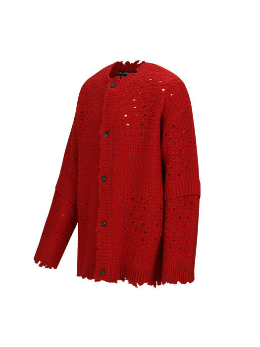 [andersson bell] ROGHEN WOOL LONG CARDIGAN atb1156m(SCARLET)