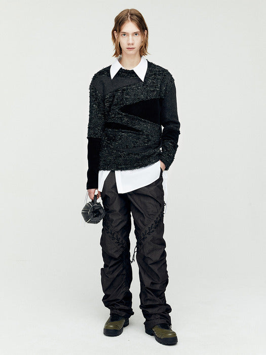 [andersson bell] GHILLIE COLOR BLOCK SWEATER atb1170m(BLACK)