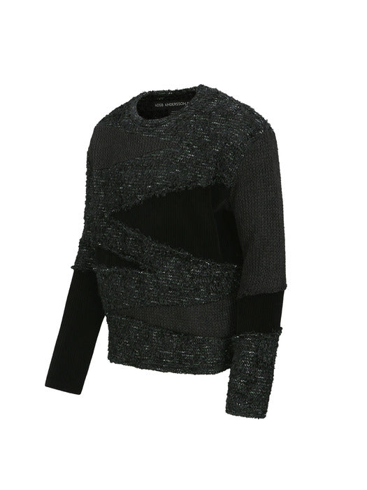 [andersson bell] GHILLIE COLOR BLOCK SWEATER atb1170m(BLACK)