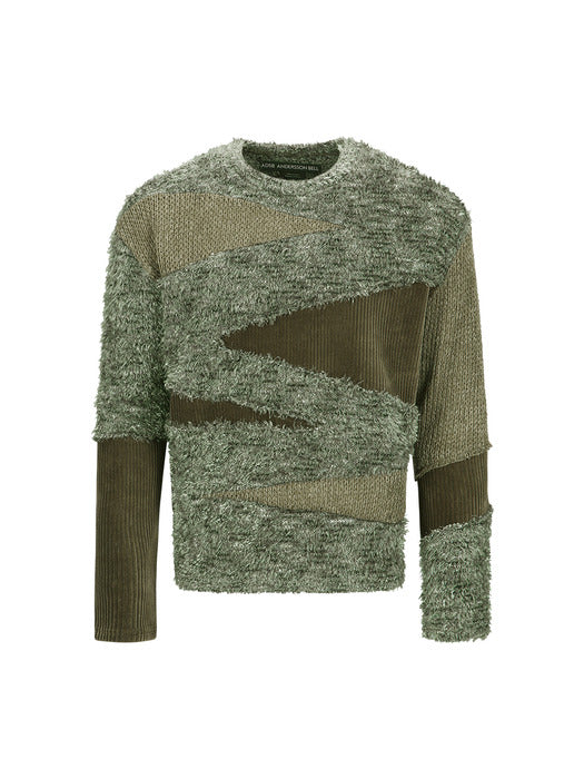 [andersson bell] GHILLIE COLOR BLOCK SWEATER atb1170m(KHAKI)