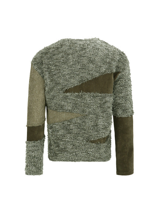 [andersson bell] GHILLIE COLOR BLOCK SWEATER atb1170m(KHAKI)