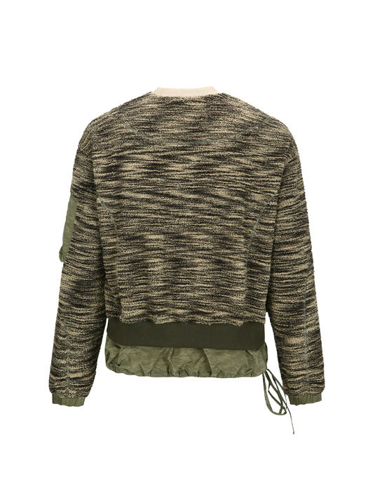 [andersson bell] LAYERED FLEECE SWEATER atb1171m(KHAKI)