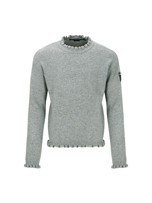 [andersson bell] FLOWER RIB CREW-NECK SWEATER atb1173m(GREY)