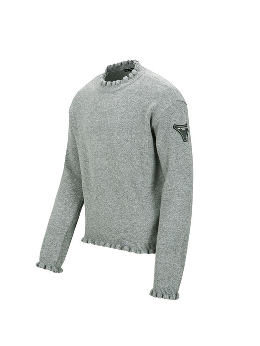 [andersson bell] FLOWER RIB CREW-NECK SWEATER atb1173m(GREY)