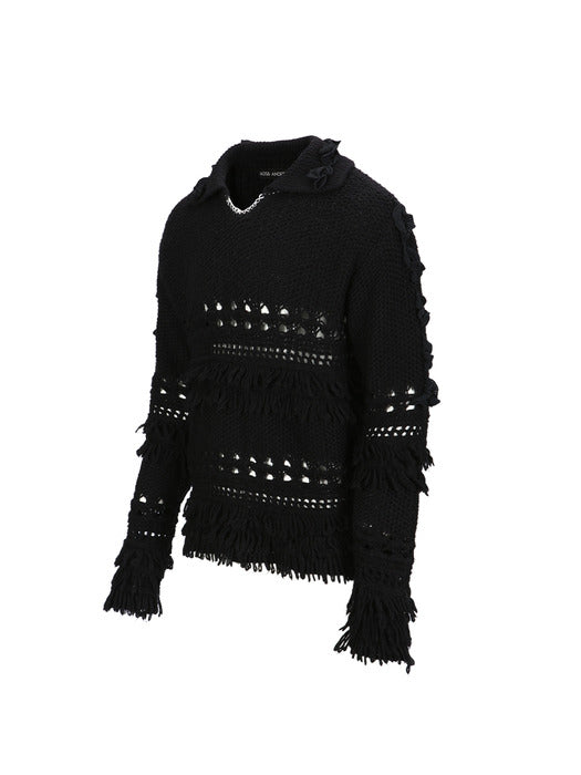 [andersson bell] LOCHES FLOWER POLO SWEATER atb1207m(BLACK)