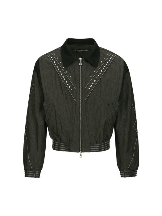 [andersson bell] DUA METAL BLOUSON JACKET awa621m(CHARCOAL)