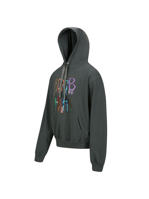 [andersson bell] (ESSENTIAL) UNISEX ADSB MILAN EMBROIDERY HOODIE atb1148u(CHARCOAL)