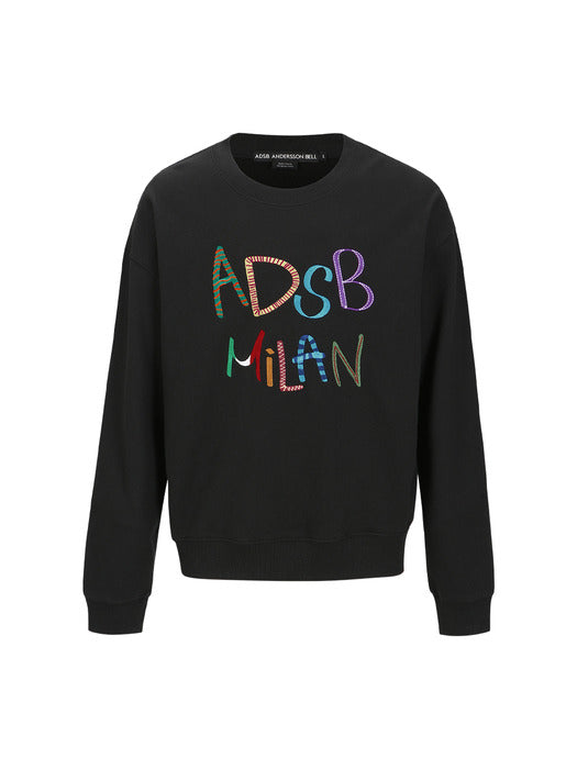 [andersson bell] (ESSENTIAL) UNISEX ADSB MILAN EMBROIDERY SWEATSHIRTS atb1149u(BLACK)