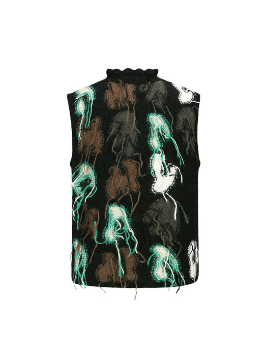 [andersson bell] RAINBOW INTARSIA SLEEVELESS atb1155m(BLACK)