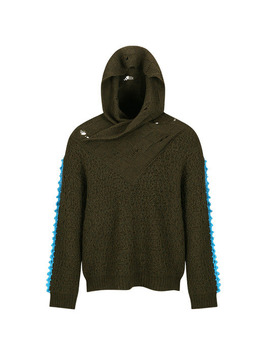 ARELIN SHAWL LAYERED SWEATER atb1161m(KHAKI)