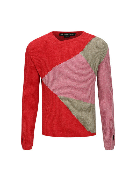 [andersson bell] FITE CREW-NECK SWEATER atb1164m(RED/PINK)