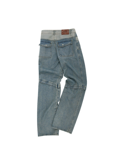 [andersson bell] LAYERED WIDE-LEG JEANS apa740m(DUSTY BLUE)