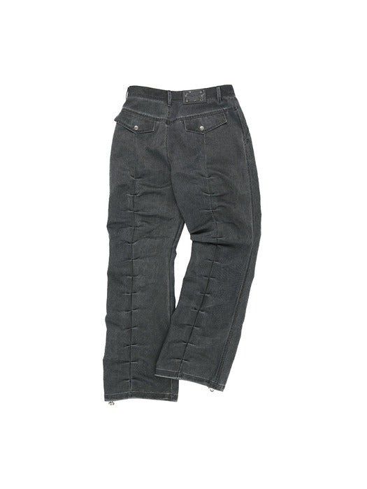 [andersson bell] RIVOLI WASHED TUCK PANTS apa752m(WASHED BLACK)