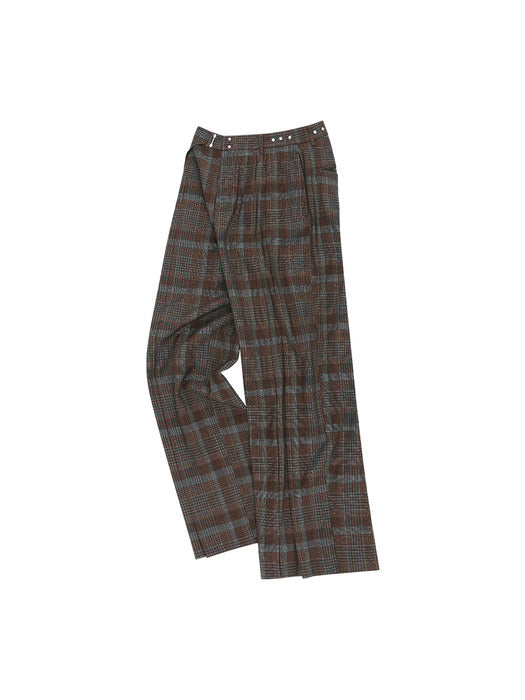 [andersson bell] SOE CHECK WRAP TROUSERS apa753m(BROWN)