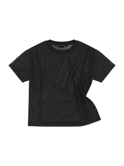 [andersson bell] SAPA SHEER SHORT SLEEVE SWEATER atb1287m(BLACK)