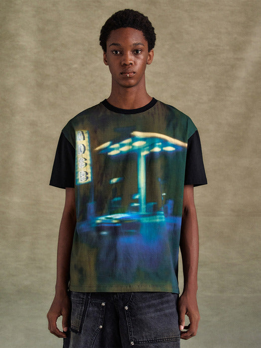 [andersson bell] GAS STATION LOGO T-SHIRTS atb1289m(BLACK)