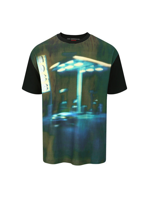 [andersson bell] GAS STATION LOGO T-SHIRTS atb1289m(BLACK)