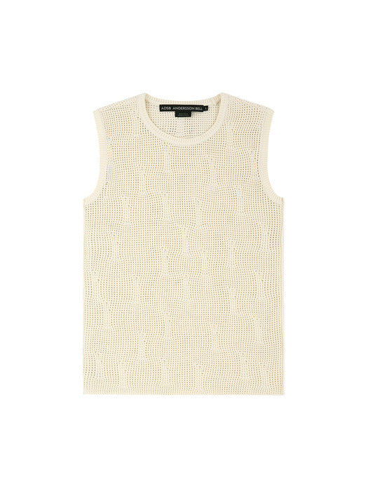 [andersson bell] NET DAMAGED SLEEVELESS atb1328m(ECRU)