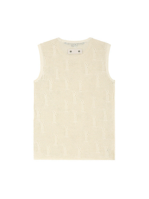 [andersson bell] NET DAMAGED SLEEVELESS atb1328m(ECRU)