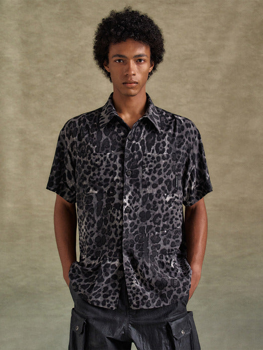 [andersson bell] BLACK LEOPARD SHIRTS atb1277m(BLACK)