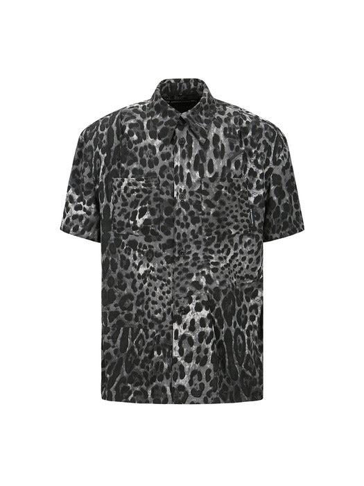 [andersson bell] BLACK LEOPARD SHIRTS atb1277m(BLACK)