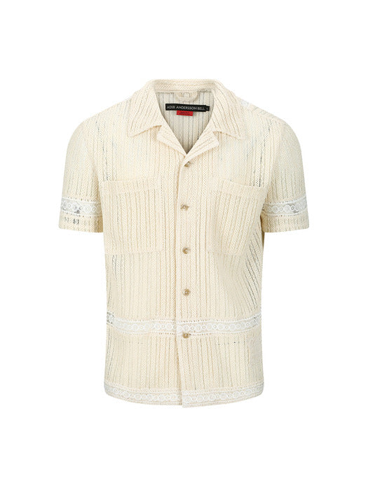 [andersson bell] JACQUARD STRIPE SHIRTS atb1279m(ECRU)