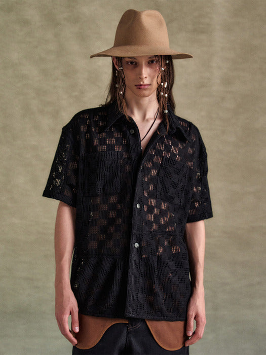 [andersson bell] LETTO KNITTED SHIRTS atb1234m(BLACK)