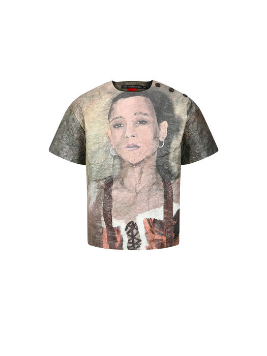 [andersson bell] UNISEX REMY PRINTED TYVEK T-SHIRT atb1269u(BEIGE)