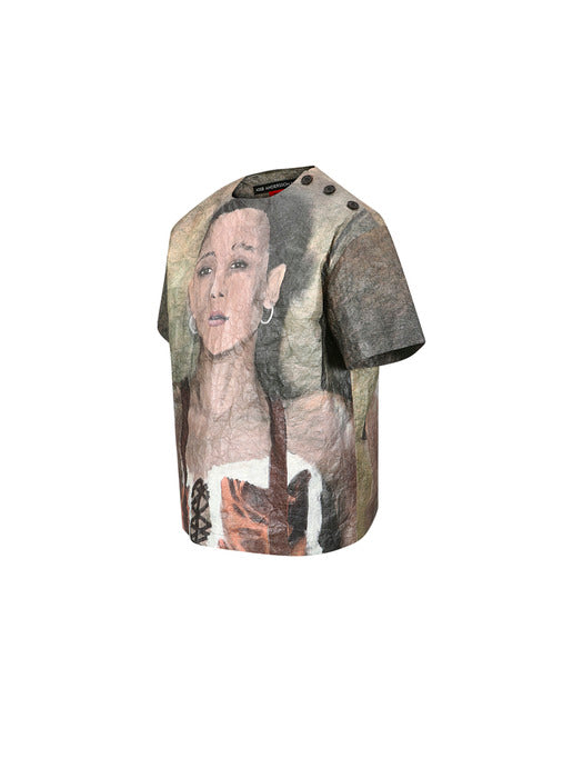 [andersson bell] UNISEX REMY PRINTED TYVEK T-SHIRT atb1269u(BEIGE)