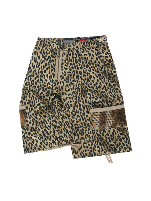 [andersson bell] DEPOT LEOPARD CARGO SHORTS apa809m(BEIGE)