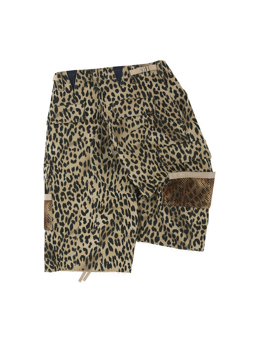 [andersson bell] DEPOT LEOPARD CARGO SHORTS apa809m(BEIGE)