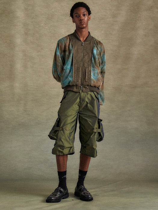 [andersson bell] NADRIN MULTI POCKET CARGO SHORTS apa814m(KHAKI)
