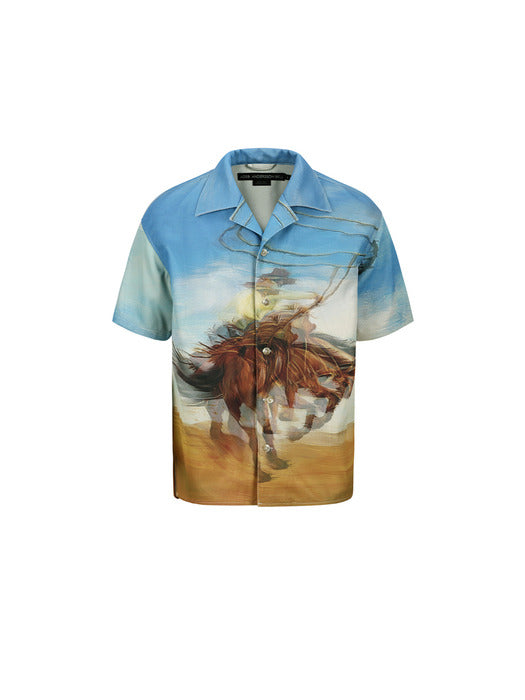 [andersson bell] LENTICULAR COWBOY SHIRTS atb1282m(BLUE)