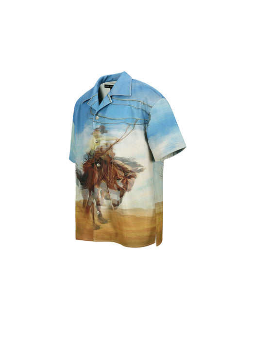 [andersson bell] LENTICULAR COWBOY SHIRTS atb1282m(BLUE)