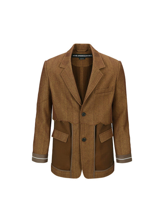 [andersson bell] INSIDE OUT BROWN SHEER JACKET awa699u(BROWN)