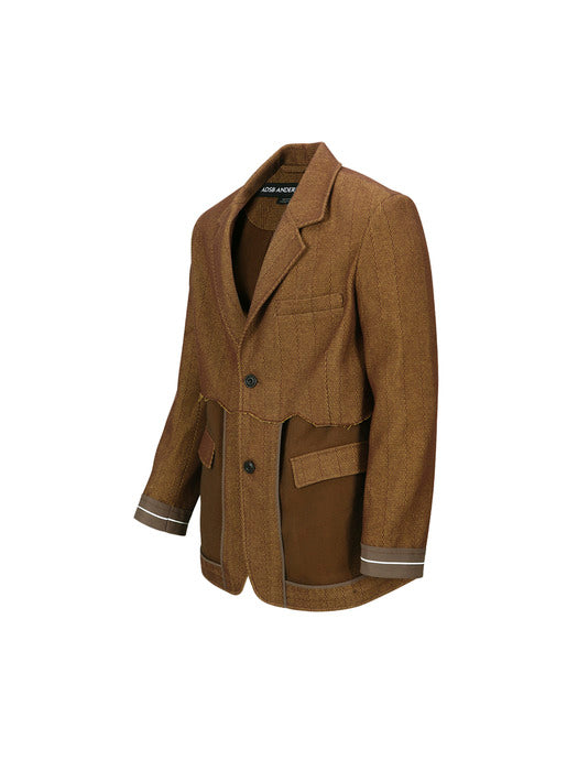 [andersson bell] INSIDE OUT BROWN SHEER JACKET awa699u(BROWN)