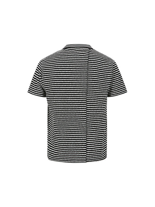 [andersson bell] HEART MESSAGE STRIPE CREW NECK SWEATER atb1248m(BLACK)