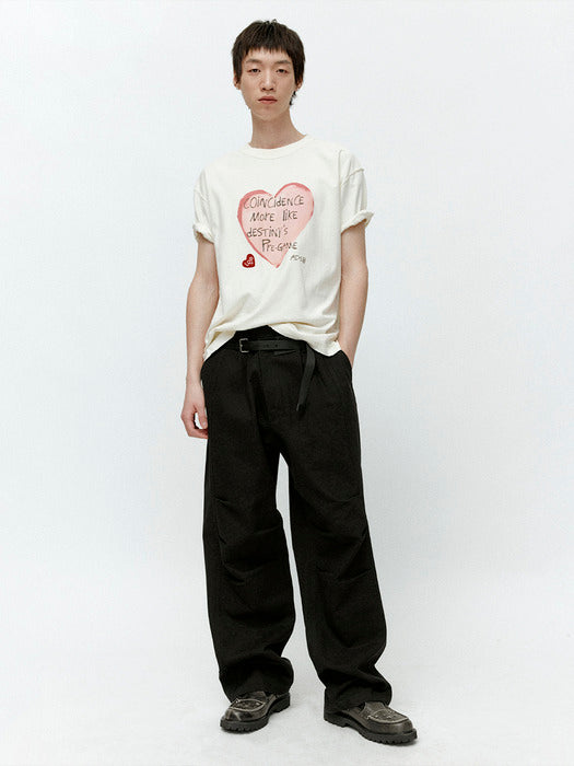 [andersson bell] UNISEX HEART MESSAGE T-SHIRT atb1251u(ECRU)