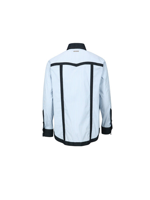 [andersson bell] DENIM & STRIPE SHIRTS atb1274m(BLUE)
