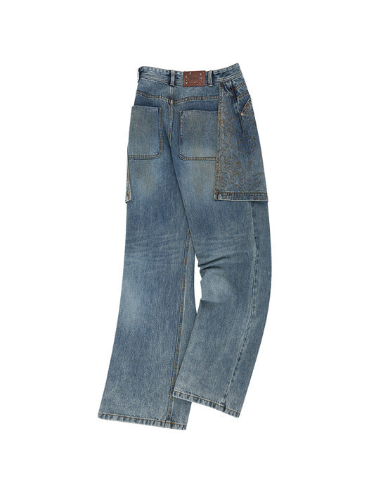 [andersson bell] EMBROIDERY WRAP JEANS apa782m(WASHED BLUE)