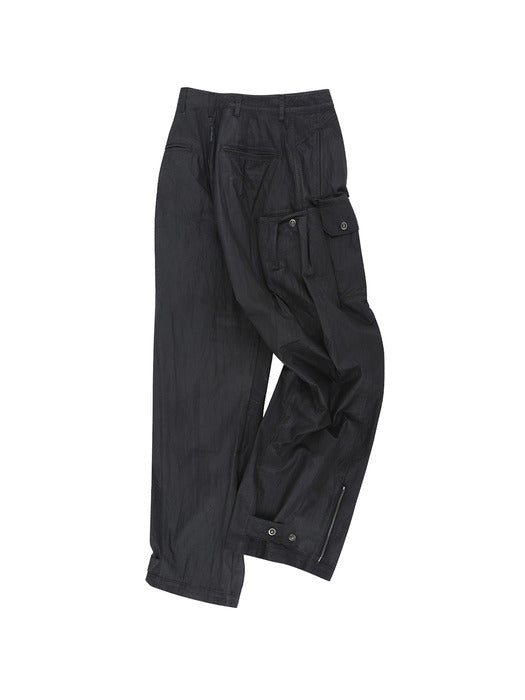 [andersson bell] SOLINA COATED CARGO PANTS apa805m(BLACK)