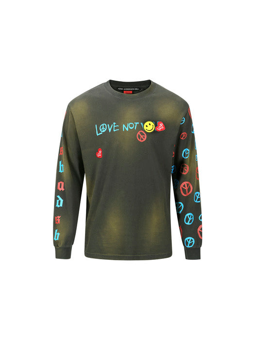 [andersson bell] UNISEX LOVE L/S T-SHIRTS atb1254u(CHARACOAL)