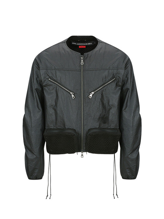CONVEX COLLARLESS JACKET awa696m(BLACK)