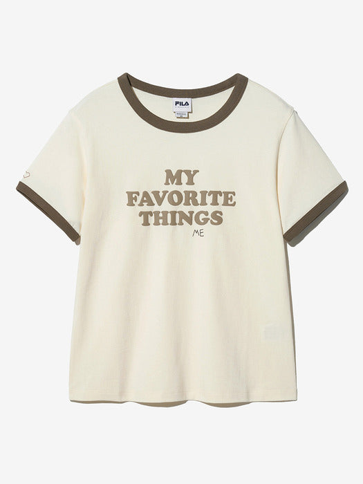 [MY 티셔츠] Ringer T-Shirt - Cream