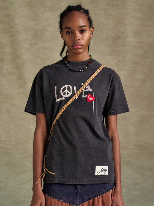 [andersson bell] UNISEX LOVE T-SHIRT atb1252u(CHARCOAL)